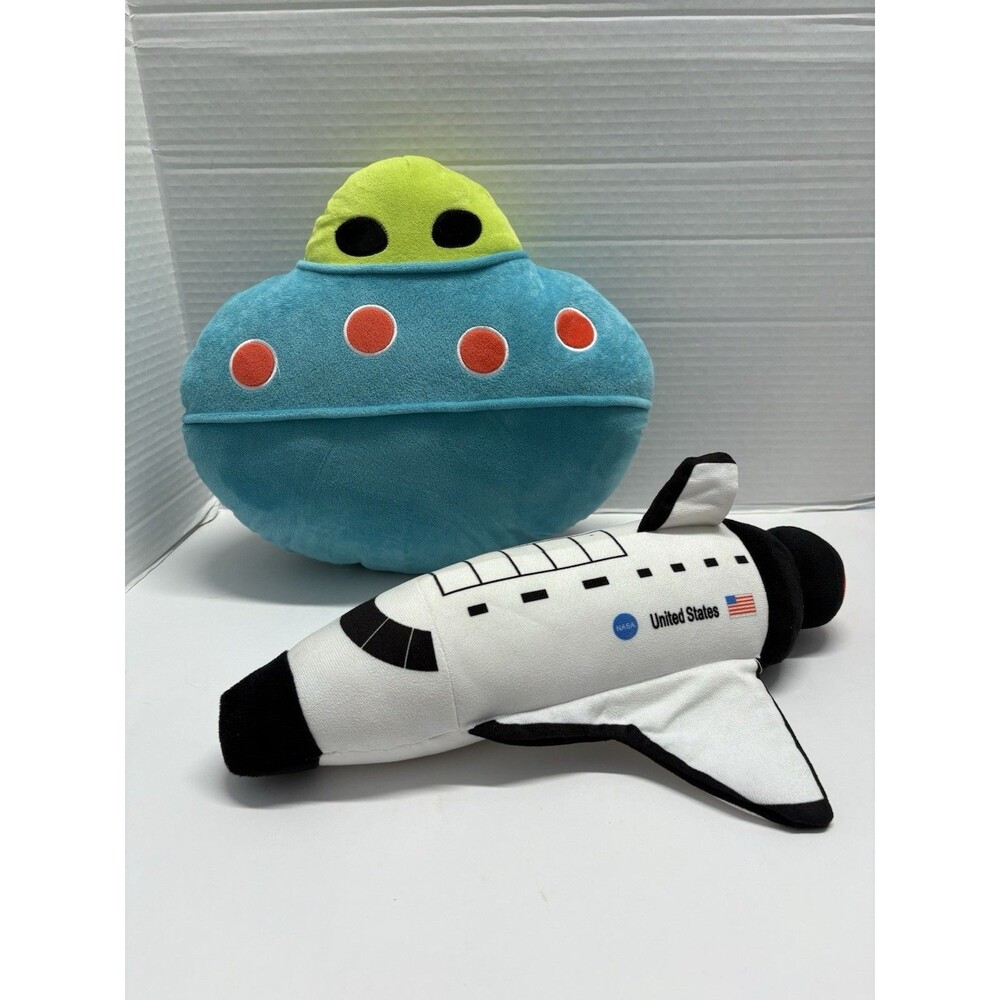 Target UFO Alien Pillow & Unbranded Rocket Ship Pillow Custom Lot Decorative